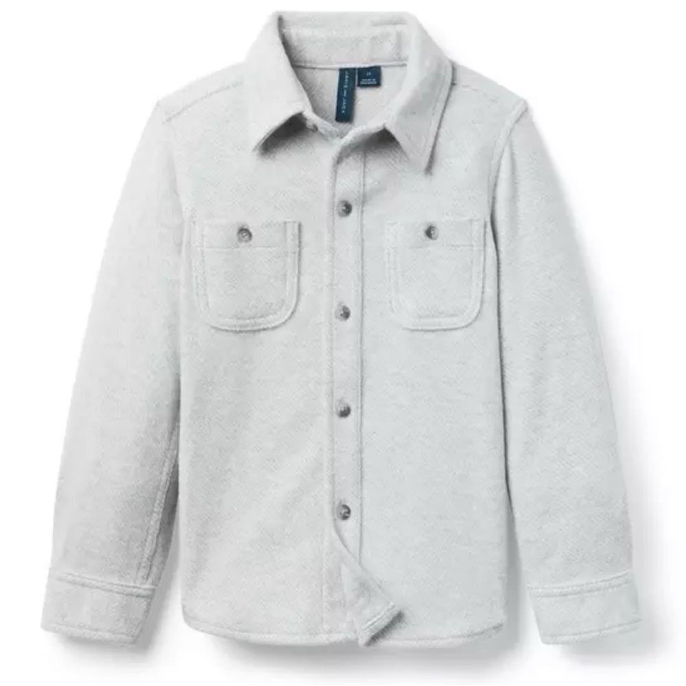 Janie and Jack Light Gray Long sleeve Flannel Shirt